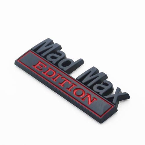 Image of 2Pc Madmax Edition Emblem 3D Badge Stickers with Double Tape for Cars, Trucks, Motorcycles, Boats (Black Red)