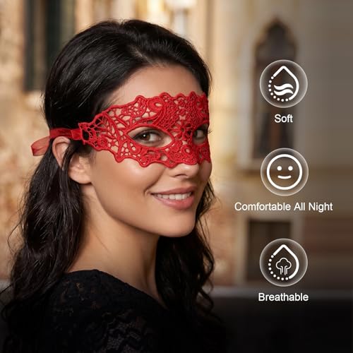 Image of Exlinonline Lace Masquerade Mask Elastic,Fit for Adult,Soft Gentle Material,Specially For Costume,Thememed Party