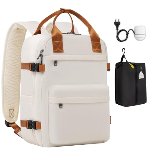 COOLIFE Vakuum Rucksack Handgepäck Easyjet 45x36x20 | Abnehmbarer Vakuumbeutel für großes Reisepacken Laptop Rucksack 17 Zoll Für Outdoor und Studienreisen Damen Herren - Vacuum Koffer mit Pumpe