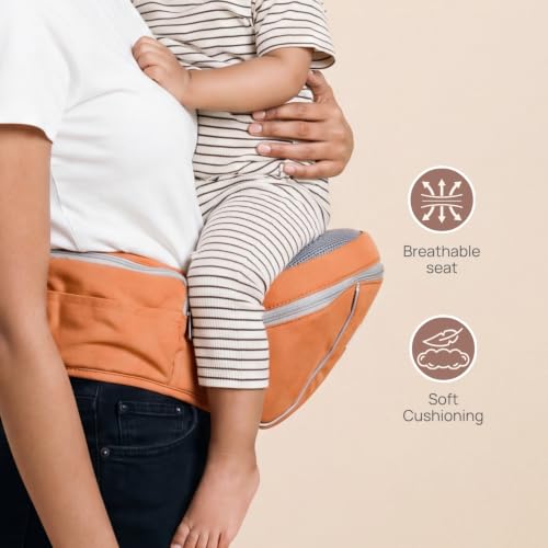 Image of Haus & Kinder Kangaroo Nest Baby Carrier for 0 to 3 Years Baby, 2-in-1 Hip Seat Baby Carry Bag for Newborn to Toddler, Ergonomic Front & Back Carry Kangaroo Bag, Adjustable Straps, Breathable, Up to 20 Kg