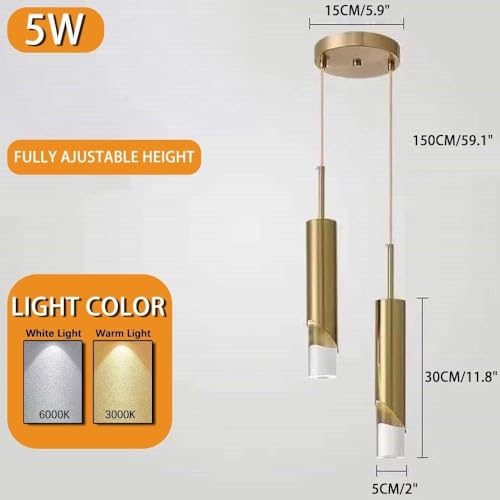 Lámpara de araña LED de diseño moderno cilíndrico con altura regulable 2