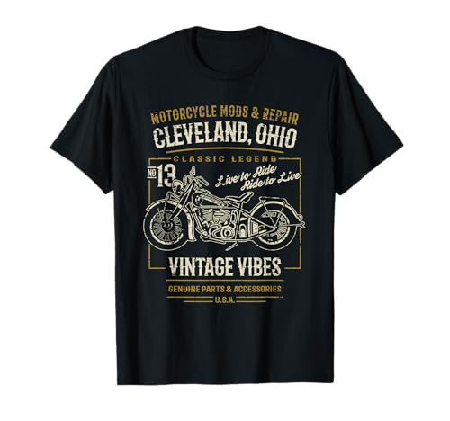 Cleveland Ohio Vintage Motorcycle Adventure T-Shirt