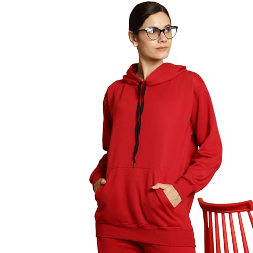 Image of Mack Jonney Solid Hooded Cotton Fleece tracksuit Co-Ord Set for Women-MACK32729