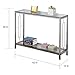 Chrome Metal Glass Accent Console Sofa Table with Shelf