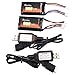 Blomiky 2 Pack 7.4V 900mAh Lipo Rechargeable Battery with PH2.0 Plug and Charger Cable Suitable for Axial 1/24 SCX24 RC Truck / SCX24 Battery and USB 2