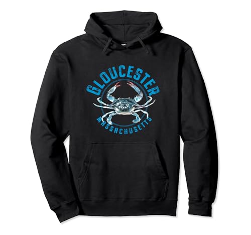 Diseño de cangrejo azul de Gloucester Massachusetts Sudadera con Capucha