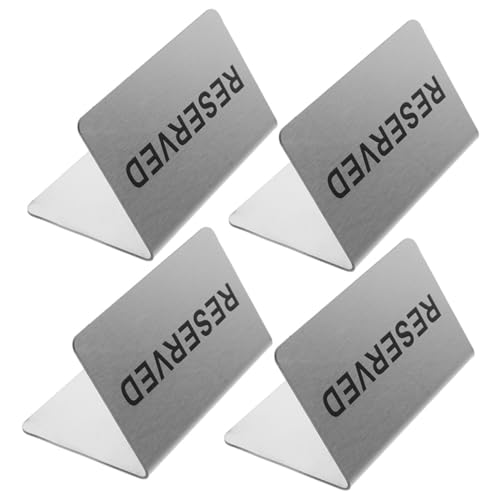 KICHOUSE 4pcs Reserved Table Sign Shaped Conference Marker Double Sided Design for Weddings Restaurants and Events Elegant present Table Sign
