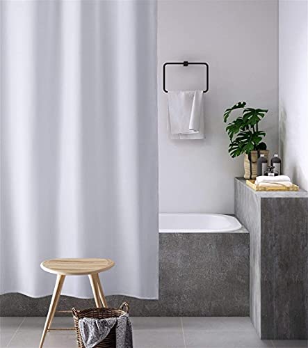 Rideau de bain blanc en polyester épais et extra large lavable pour douche - 3