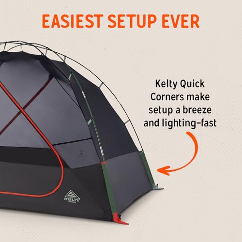 Image of Kelty Wireless Freestanding Camping Tent, 2 4 or 6 Person Size, Huge Interior and Peak Height, Intuitive + Easy to Pitch, Color Coded Setup