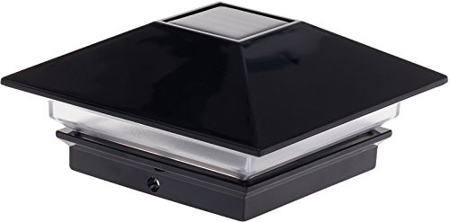 GreenLighting Gala Solar LED Post Lights Post Cap Slim Light for 4x4 Nominal Wood Posts and 4 x 4 PVC or Vinyl Posts (Black)