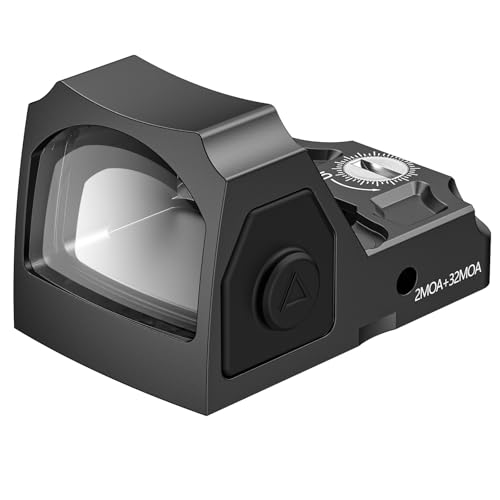 EZshoot Multi Reticle Red Dot Sight,Compatible with RMR Footprint,2MOA Dot&32MOA Circle Motion Awake Open Reflex Sight, Full-Sized Optics with Adapter Plate for MOS,Shockproof&Waterproof (Green dot)