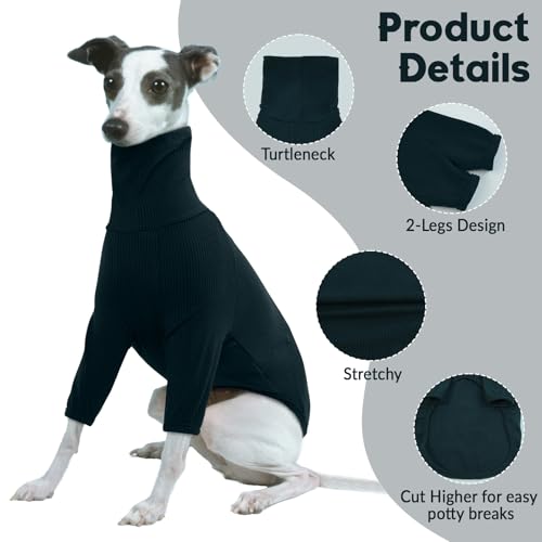 Whippet Mantel, Hundemantel Windhund Greyhound Sweater Hundeschlafanzug Hundepulli Hunde Pyjama(Dunkelgrün, S)