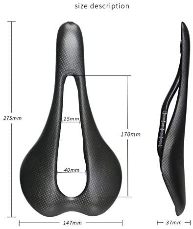 Sella da bici in fibra di carbonio 3K, super