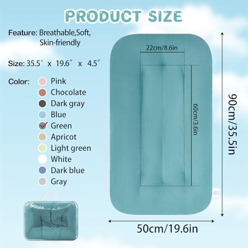 Image of Baby Lounger for Newborn, Bionic Design Baby Lounger, Soft Organic Cotton Breathable Lounger for Infants 0-24 Months (Dark Green)