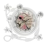 HOODANCOS Orologio da Tavolo in Ferro Battuto Silenzioso, Decorativo Retrò per Casa e Ufficio, Orologio Creativo senza Ticchettio, Complemento D’arredo per Soggiorno e Camera da Letto,