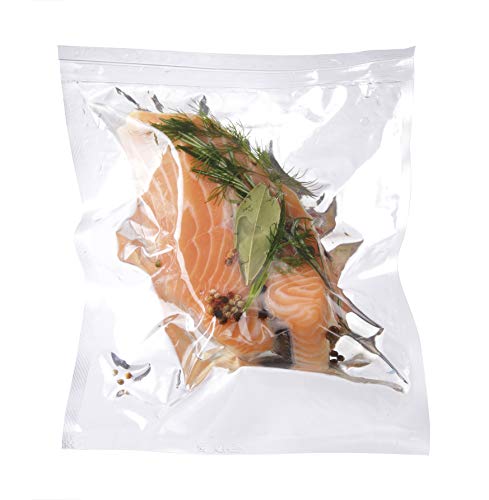 HENDI Vakuumbeutel, für Vakuum-Verpackungsmaschine, Vakuumiergerät, Kochbeutel, 75µm, -20°C bis +100°C, Innenschicht Polyethylen 60µm, Aussenschicht Polyamid 15µm, 50 Stück, 400x400mm