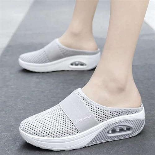 Mules for Women Orthopedic Diabetic Air-Cushion Slip-On Backless Walking Sandals Lightweight Breathable Mesh Slippers Beach Vacation Sandals with Arch-Support2