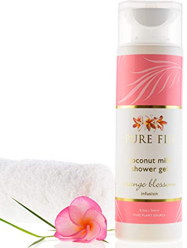 Pure Fiji Coconut Shower Gel,Body Wash Gel - Natural Body Wash - Body& Hair Shower Gel For Men, Women And Baby, Orange Blossom, 8.5 Oz #TOP1