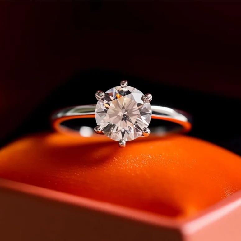 Image of Zarkan 925 Sterling Pure Silver Premium Solitaire Ring, Adjustable | American Diamond Cut | Gifts For Women & Girls |With Certificate of Authenticity | Certified
