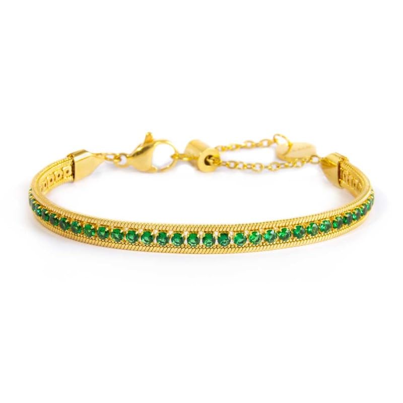 Bracelet tennis zircone baguette MARLU 31BR0009G-S chaîne carrée