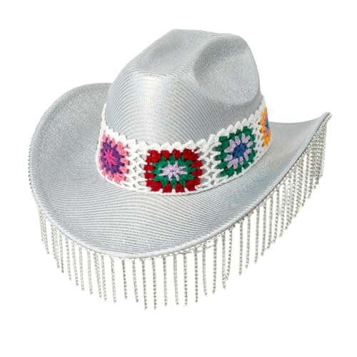Chapeau de cowboy pour femme strass ne glisse pas idéal pour danser aux fêtes et EVJF
