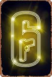 Neon 6 Siege Game Poster Tin Sign Cafe bar Home Wall Art Decoration Retro Metal Tin Sign 8x12 inch