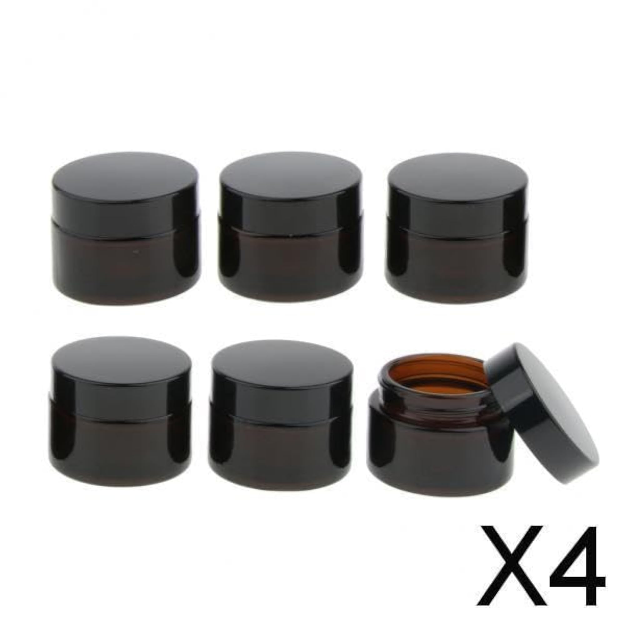 Refillable Cosmetic Containers Round Glass Jars for Face Cream