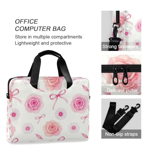 Maletín para portátil 15.6" rosa con flores miniatura 6