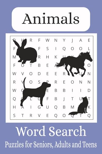 Animals Word Search Puzzle Book: Word Searches with Easy-to-Read Print Cats