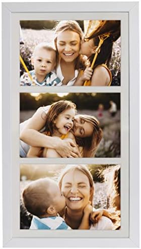 BD ART 18x35 cm (7x14-Inch) - 3 Openings White Collage Picture Frame with Mat for 3 Photos 4x6-Inch