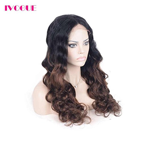 Dark Brown Ombre Lace Front Wig Human Hair Lace Wigs Virgin Malaysian Human Hair Wigs for Black Women Two Tone T1b/4 Ombre (24inch, T1b/4 ombre)