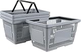 Cestas De Plástico Resistentes De 28 litros - Paquete De 4 con Asa, Portátiles para Supermercados Y Tiendas, 18,7 X 12,6 X 10,2 Cm, Ideales para La Compra Y El Almacenamiento.