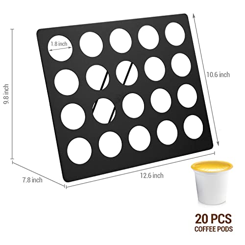 Mygift Modern Matte Black Metal Countertop Coffee Pod Holder Rack With Sleek Cutout Design, Tabletop Capsule Storage Organizer Stand, Compatible With K-Cups, Displays 20 Pods #TOP4