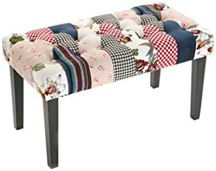 Cassapanca Pieghevole Patchwork HOME DECO - 76x38x38 Cm, Poliestere E Legno, Multicolore - Foto 11