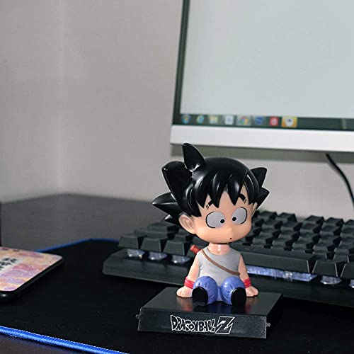 Image of AUGEN Super Hero Goku DBZ Grey Action Figure Limited Edition DBZ Bobblehead with Mobile Holder for Car Dashboard, Office Desk & Study Table (Pack of 1)