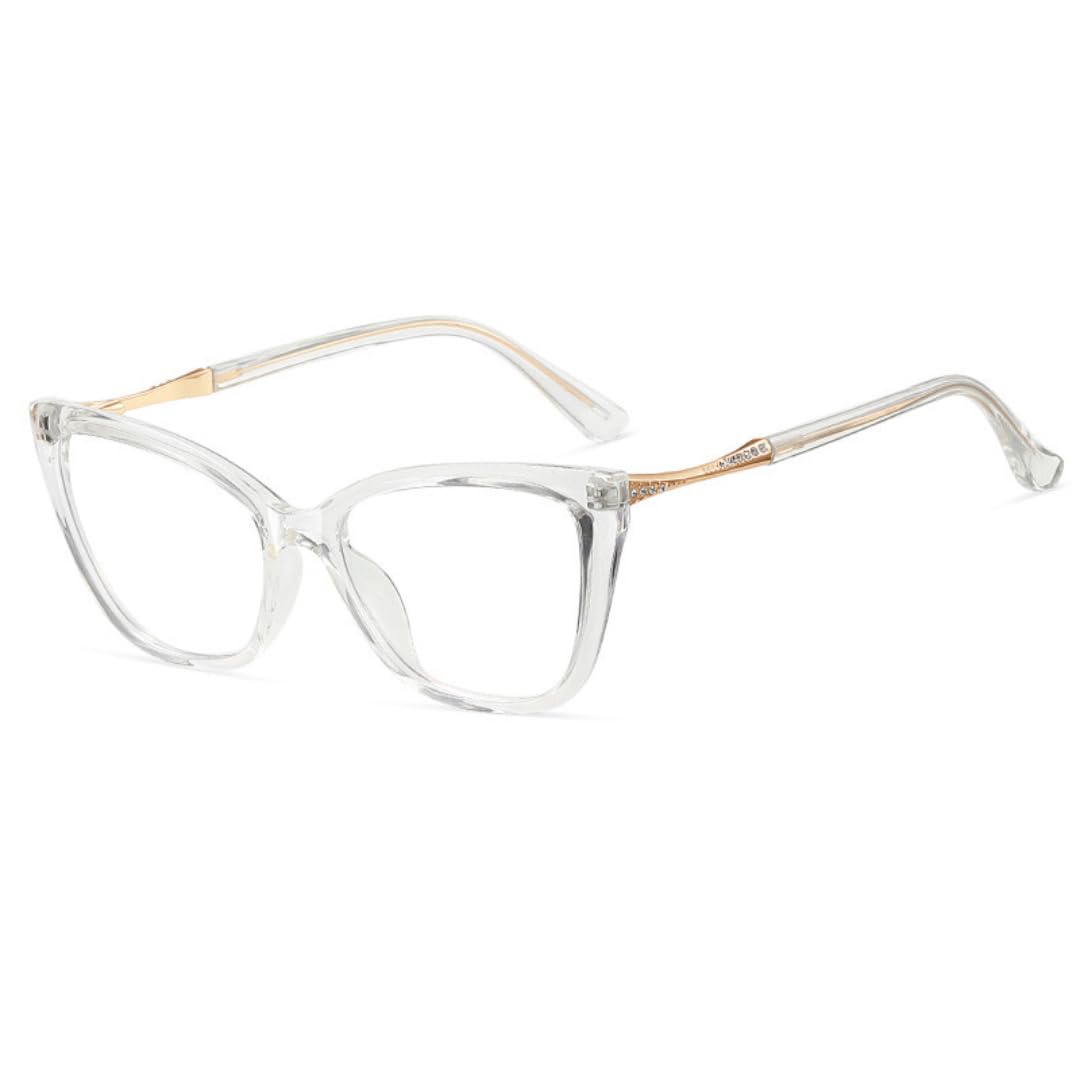 Montura de gafas de sol de lujo con incrustaciones y lentes para mujer