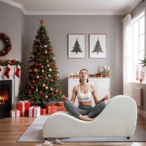 PUREMIND Yoga Chair for Adults, Sleek Velvet Chaise Lounge for Yoga, Tantra Chairs for Adults Great for Ergonomic for Stretching, Relaxing & Exercising, 61