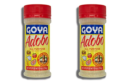Value 2-Pack 16Oz Total - Adobo With Pepper Bundle - Seasoning Adobo With Pepper Goya, 8 Oz Each, Red Cap - Comes In A Despensa Colombiana Bag - Great Bundle To Compliment Your Dishes! #TOP12