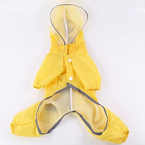 Hooded Dog Raincoat Four-Legs Full Body Dog Raincoats Dinosaur Transparent Hat Raincoat Waterproof Dog Poncho Rain Jacket For Small & Medium Dogs Pet Waterproof Clothing Schnauzer Teddy #TOP6