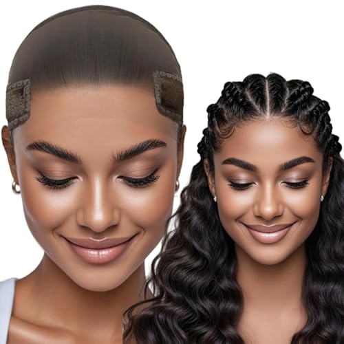 IsshinBeauty Wig Grip Cap for Women – 11x5 Extra Wide Transparent Lace Front - Glueless Non-Slip Wig Gripper with Ear Cutouts Adjustable Breathable (Brown)