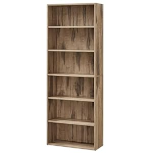 VASAGLE Librería de 6 Niveles, Estantería de Libros, Organizador con Compartimentos, Estantes Abiertos y Ajustables, para Sala de Estar, Oficina, Dormitorio, Marrón Camello LBC166T50