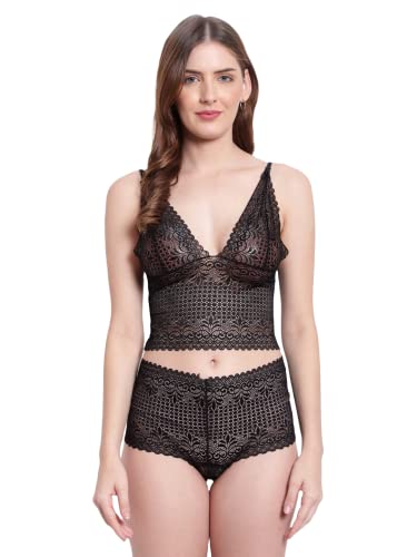 Image of BRUCHI CLUB Women's Polyester & Spandex Blend Printed Bra & Panty Set