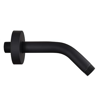 Shower Arm with Flange +Tape,Stainless Steel Shower Head Extension Arm,Wall-Mounted Shower Head Extender Arm for Fixed Shower Head,6 Inch Matte Black