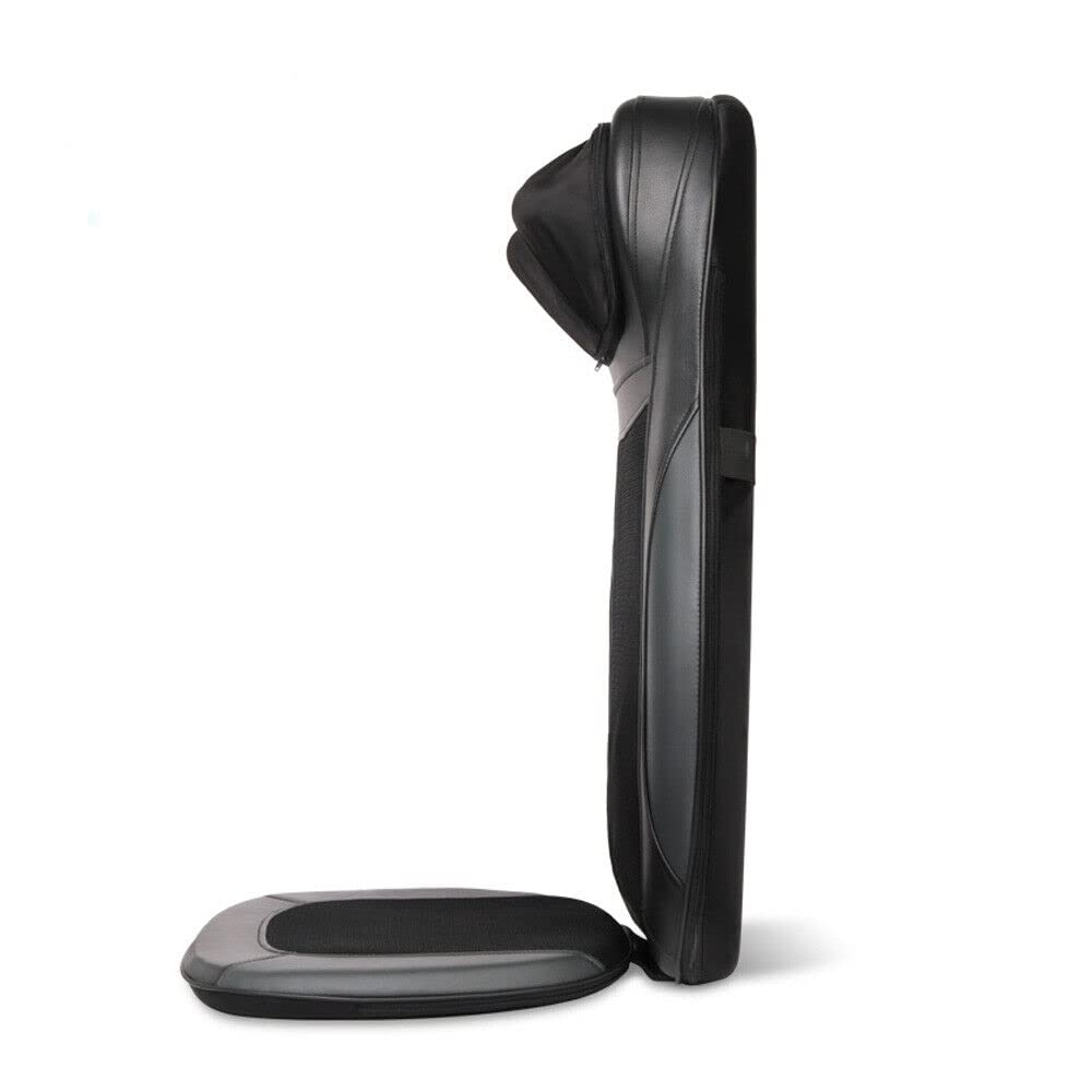 Shiatsu Massagematte Massagesitzauflage mit Knet-, Rollen-, Vibrations- und Wärmefunktion, Massagesessel mit DREI Massagezonen, Schwarz Einstellbar Massageauflage, Geschenke für Männer/Frauen