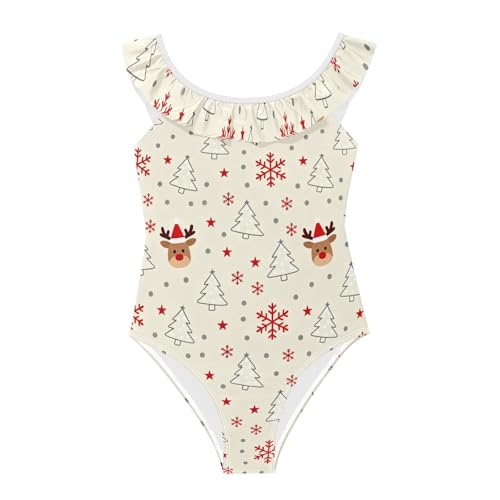 Maillot de bain fille sapin de Noël pour jeux de plage en famille