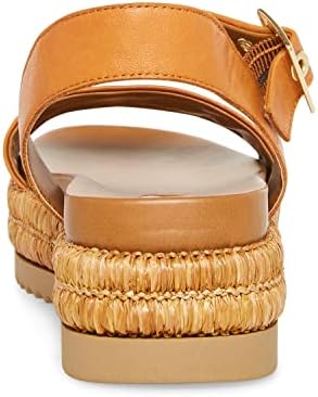Steve Madden Women's Malden Wedge Sandal, Cognac Leather, 8 | Image 2
