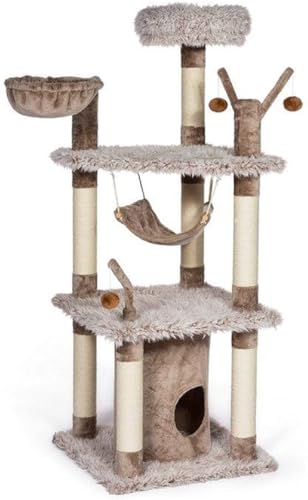 Kitty Power Paws Siberian Mountain Cat Scratching Post Brown Tan & Frost Beige