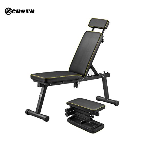 ZENOVA Adjustable Weight Bench with Fast Folding, Strength Training Bench for Full Body