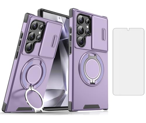 Coque Samsung S22 Ultra avec cache caméra et anneau magnétique