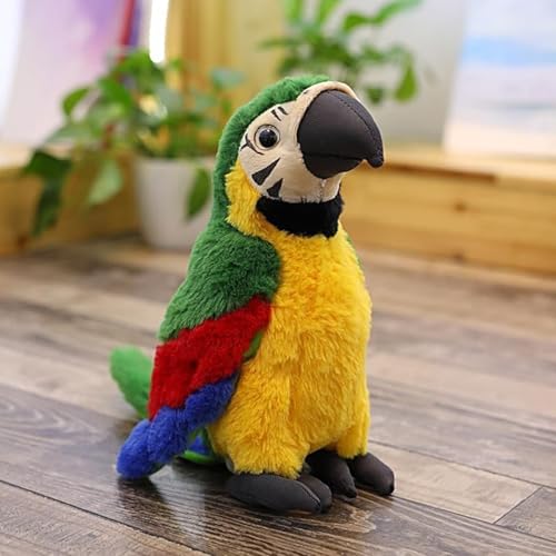 AURIXOEU Vogel Papagei Plüschtier, Niedliche Plüsch Ara Papagei Stofftier, Kawaii Papageien Plüsch, Geschenk für Kinder, Jungen und Mädchen (28cm, Grün)